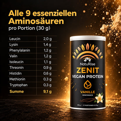Zenit Vegan Protein Vanille – Aminosäureprofil pro Portion